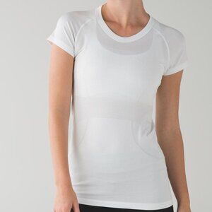 Lululemon Swiftly Tech Short Sleeve Crew Heathered White size 18